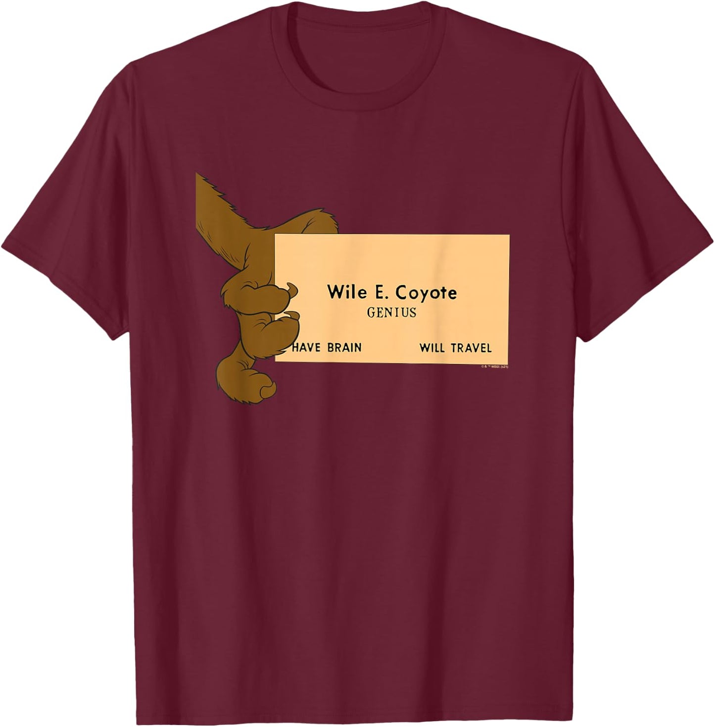Looney Tunes Wile E. Coyote Genius Small T-Shirt - T-Shirt | Maroon