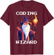 Programmer 8-Bit Pixel Art Coder Coding Wizard T-Shirt - T-Shirt | Maroon