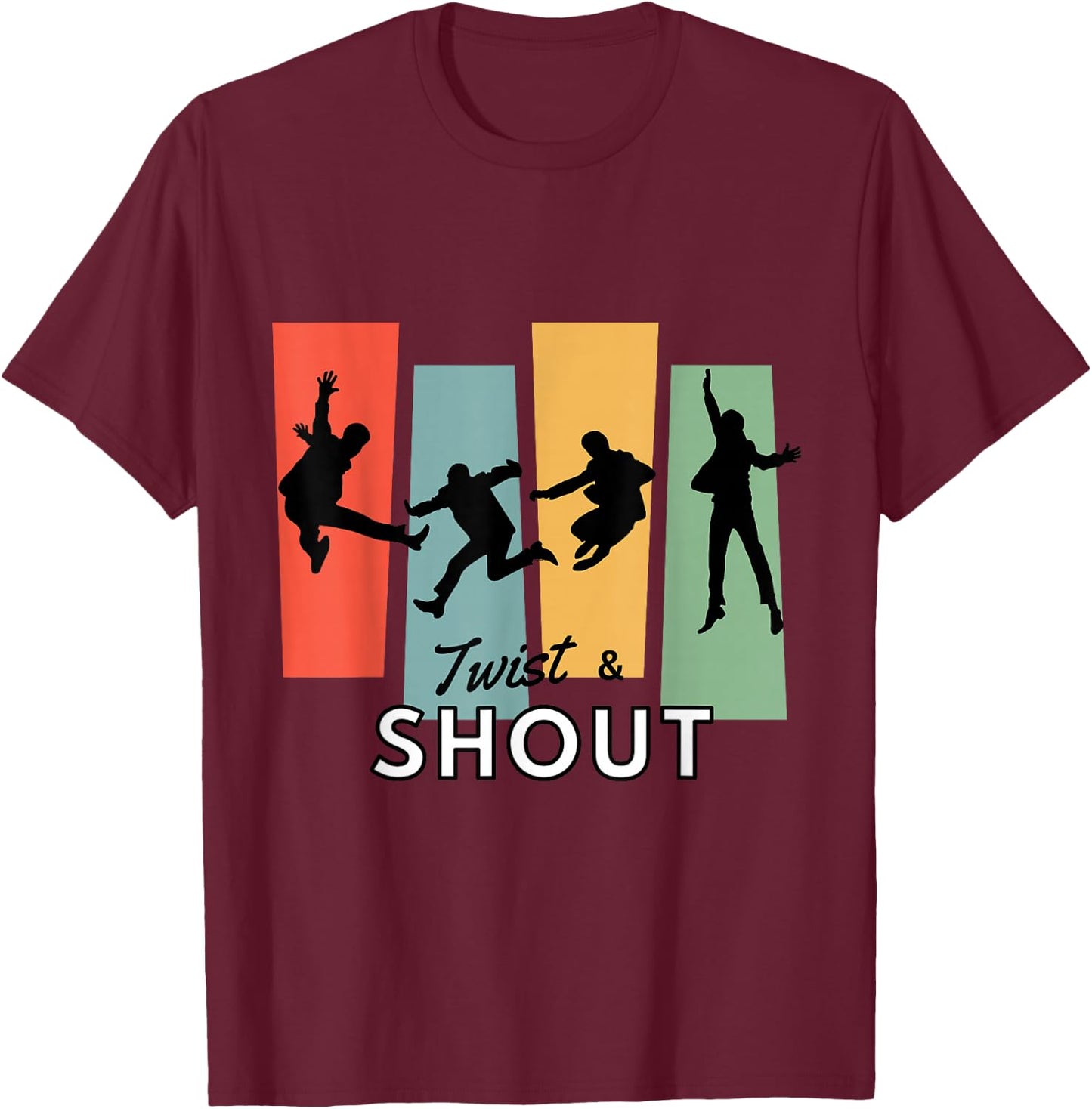 Twist & Shout! 1960s Beat Group Tribute T-Shirt - T-Shirt | Maroon