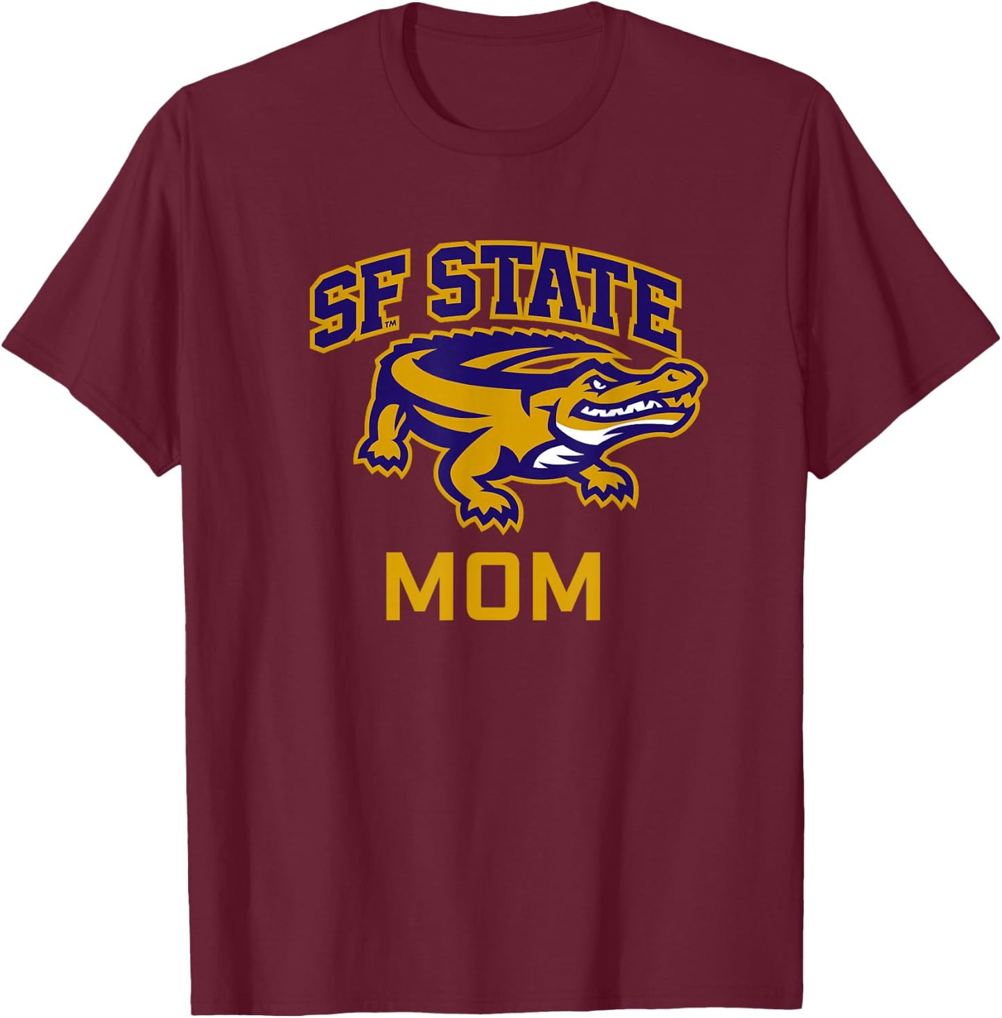 San Francisco State SFSU Gators Arched Mom T-Shirt - T-Shirt | Maroon