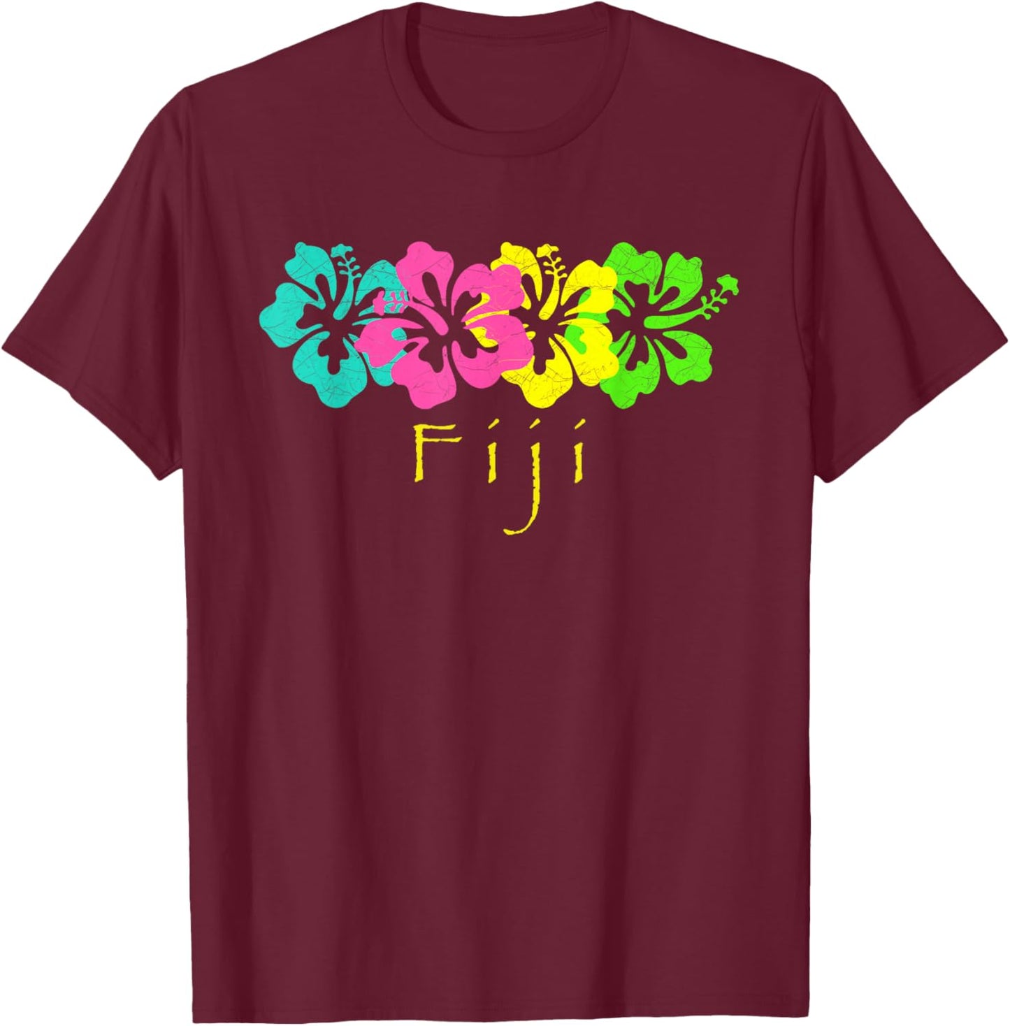 Fiji Tropical Beach /Fiji Travel Surf T-Shirt - T-Shirt | Maroon