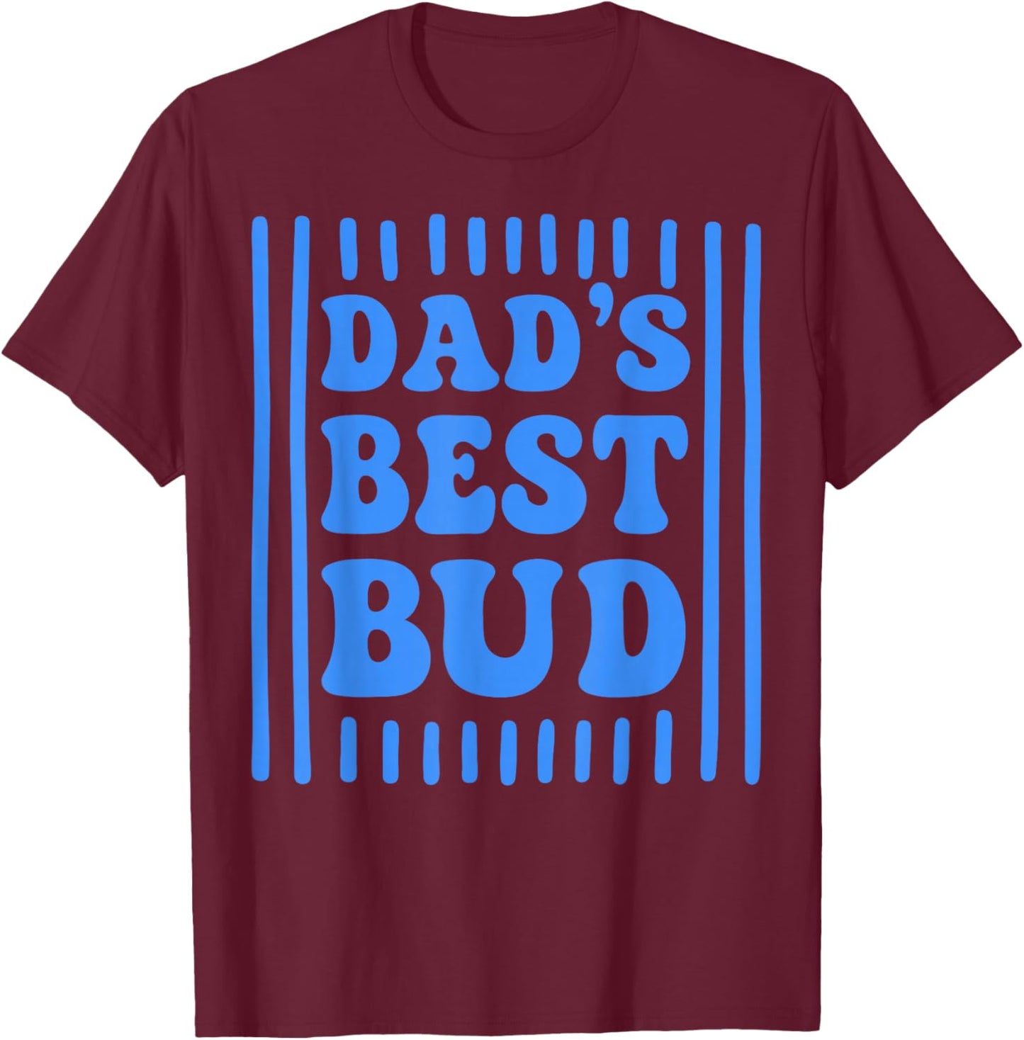 Striped Dad's Best Bud Boys Youth Kids Father's Day T-Shirt - T-Shirt | Maroon