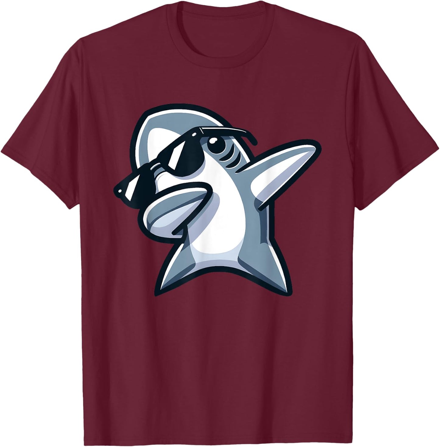 Dabbing Shark Funny Dab Dance Boys Girls Summer Vacation T-Shirt - T-Shirt | Maroon