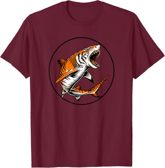 TigerShark - Shark Tiger - Shark Made Out Of Tiger T-Shirt - T-Shirt | Maroon