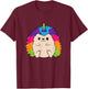 Hedgehog Unicorn Rainbow Hedgehog T-Shirt - T-Shirt | Maroon