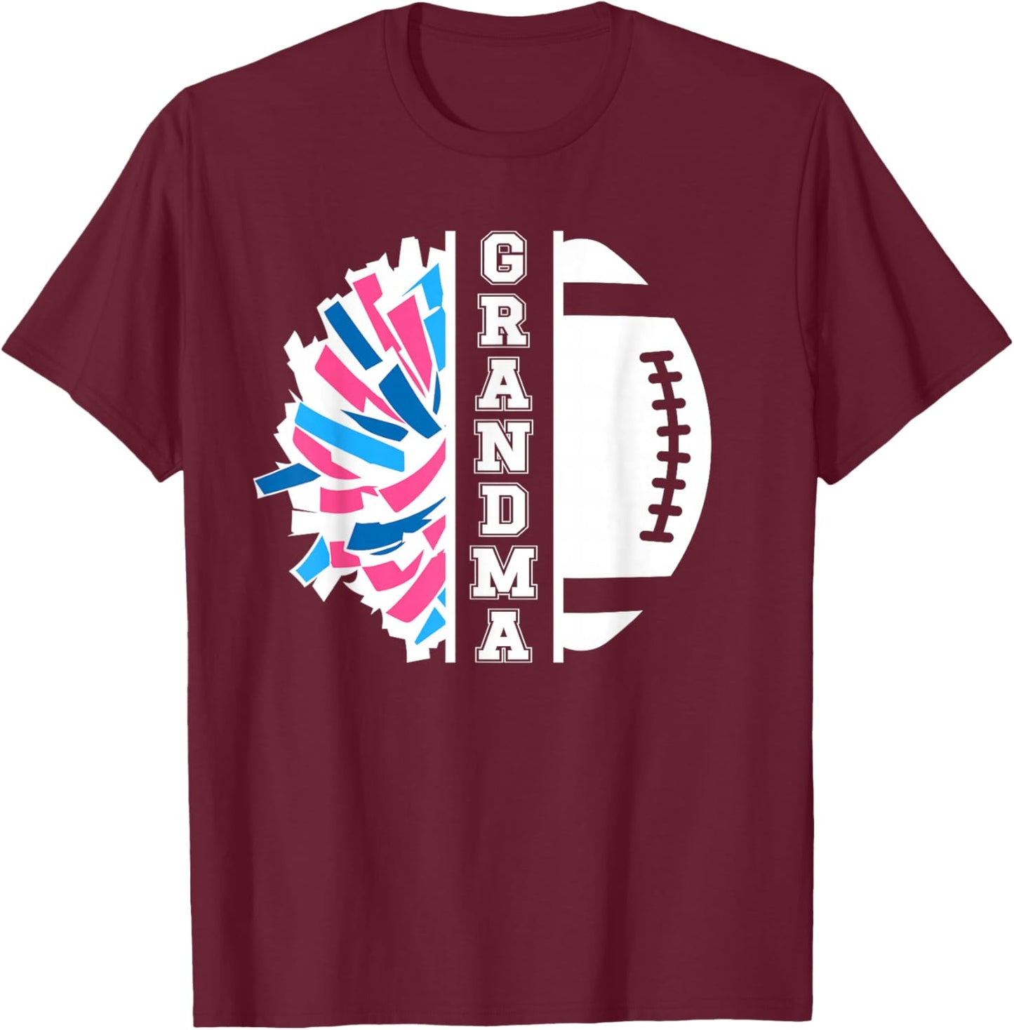 Football And Cheer Grandma Cheerleading And Football Grandma T-Shirt - T-Shirt | Maroon