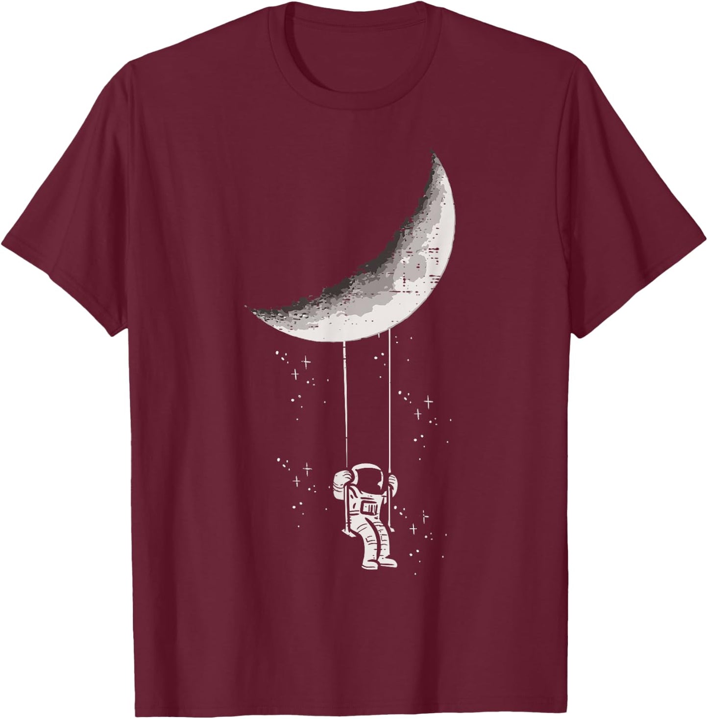 Moon Swing Space Astronaut Spaceman Men Women Kids Youth T-Shirt - T-Shirt | Maroon