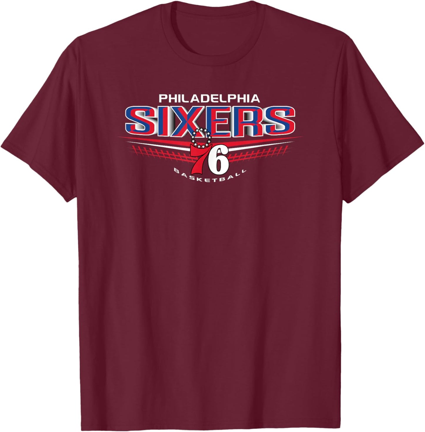 PHILADELPHIA 76 NBA Philadelphia 76ers El Dorado Black T-Shirt - T-Shirt | Maroon
