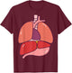 Human Body Anatomy: Illustrated Internal Organs Halloween T-Shirt - T-Shirt | Maroon
