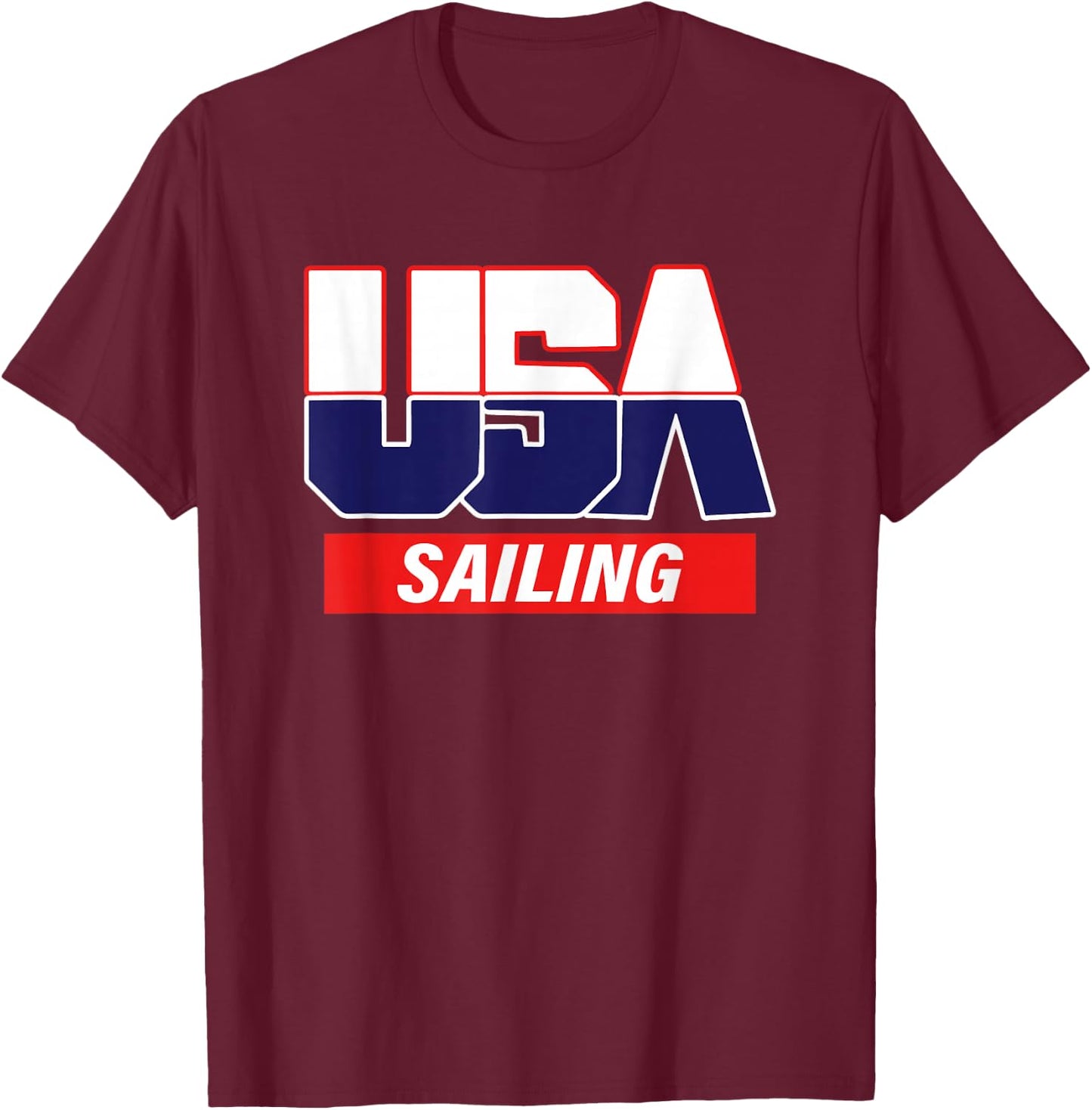 USA Team Sailing - men & women American sports T-Shirt - T-Shirt | Maroon