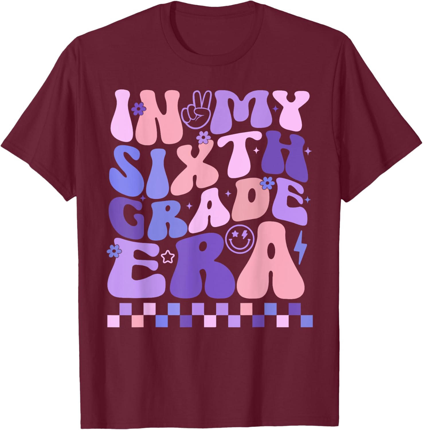 In My Sixth Grade Era 6th Grade Teacher Student Boy Girl T-Shirt - T-Shirt | Maroon