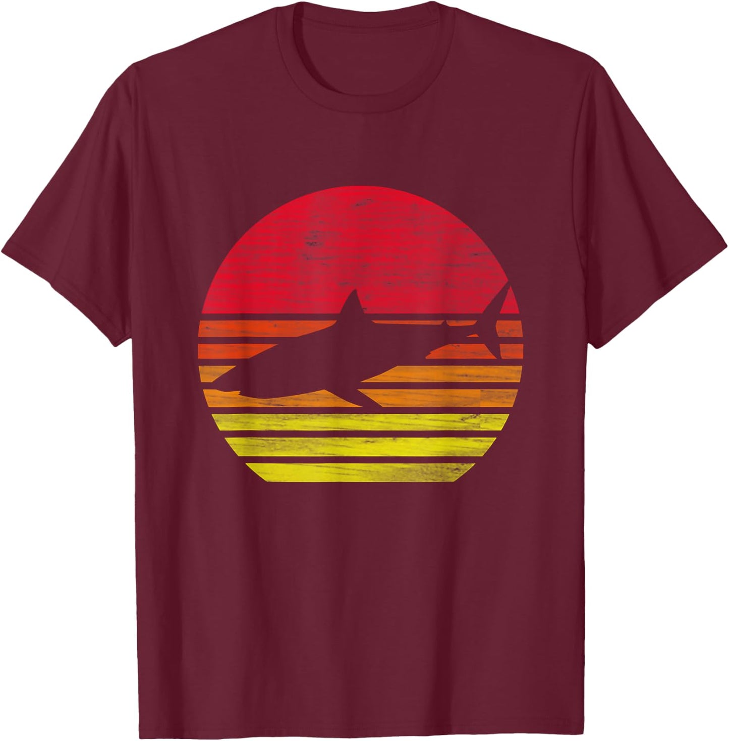 Retro Shark T-Shirt - T-Shirt | Maroon