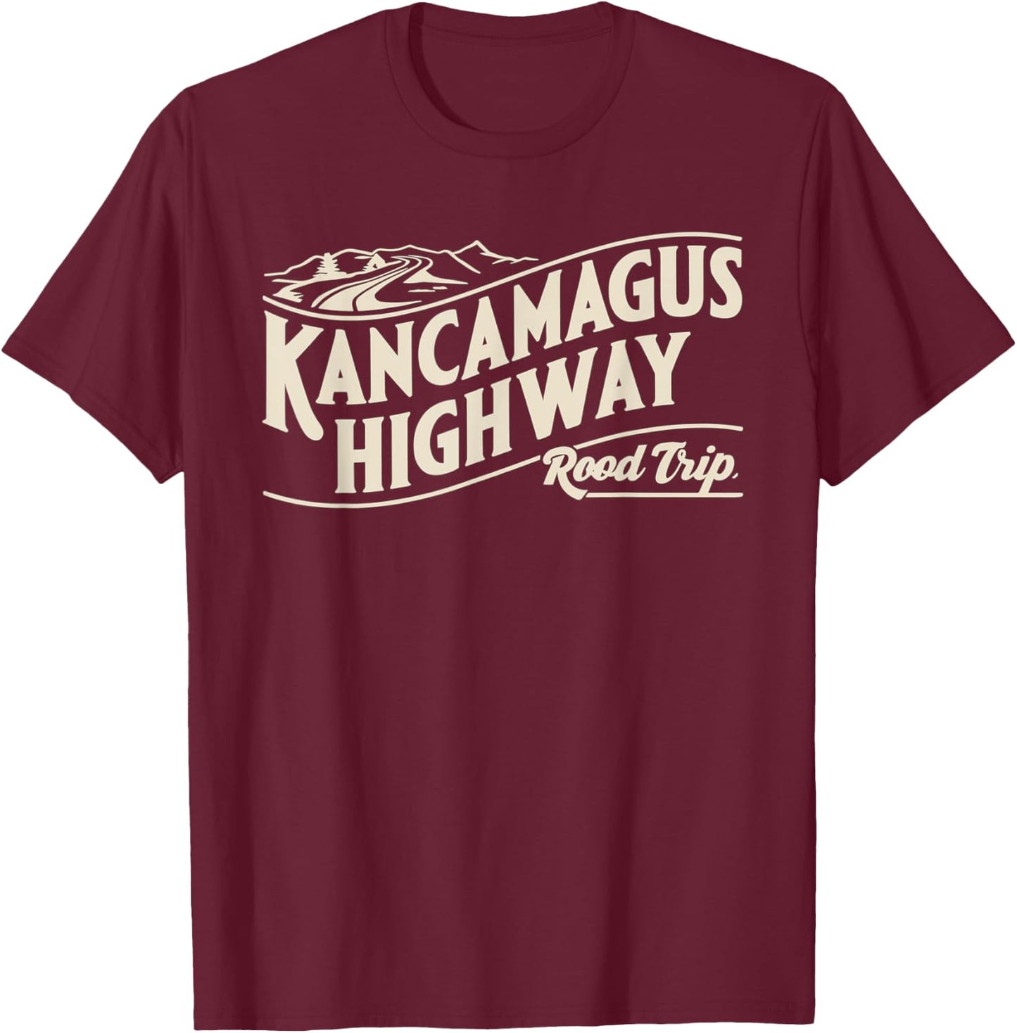 Kancamagus Highway Road Trip Souvenir T-Shirt - T-Shirt | Maroon