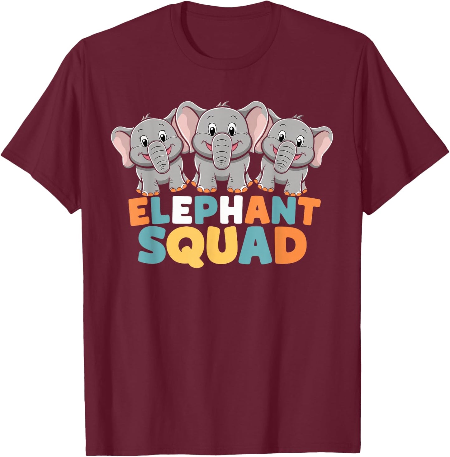 Elephant Squad Design for Elephant Lover Stuff Kids Elephant T-Shirt - T-Shirt | Maroon
