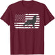 Gray Lone Wolf Distressed American Flag BACK PRINT T-Shirt - T-Shirt | Maroon