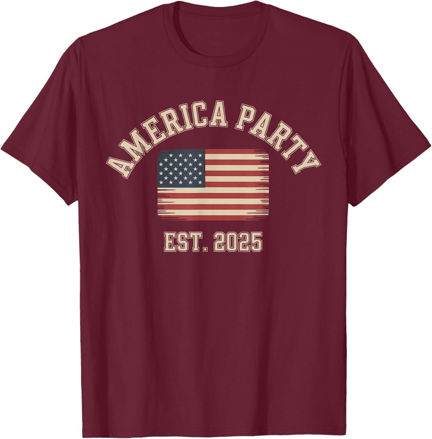 America Party EST. 2025 T-Shirt - T-Shirt | Maroon