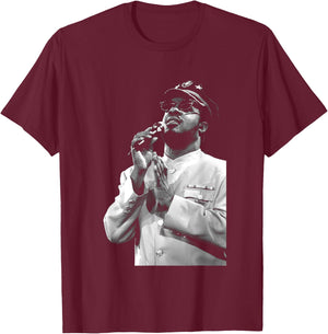 Stevie Wonder Live in London 1986 by Stephen Wright T-Shirt - T-Shirt | Maroon