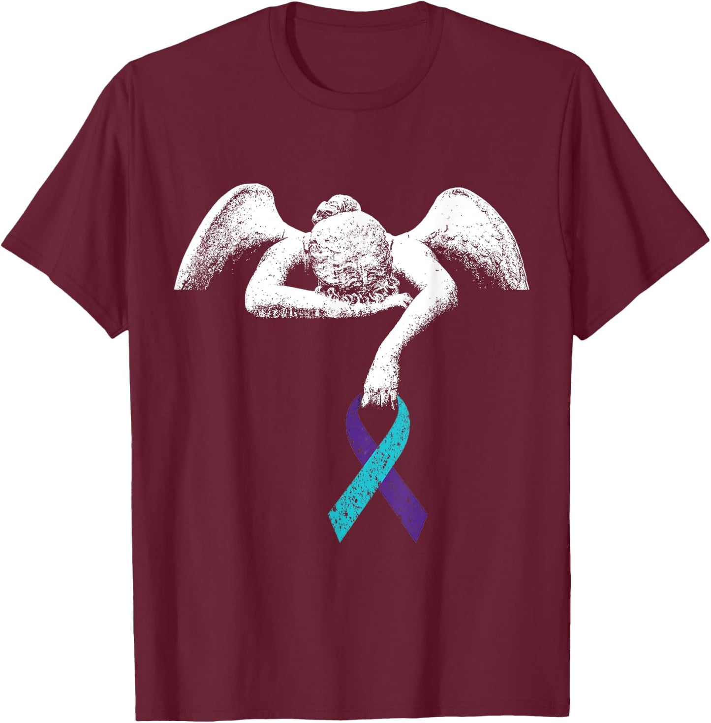 Angel and Suicide Awareness Suicide Prevention Shirt T-Shirt - T-Shirt | Maroon