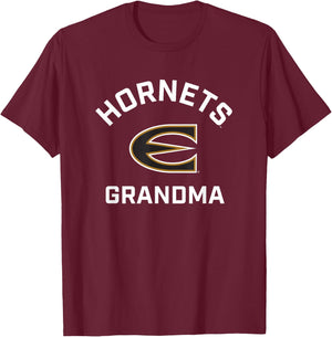 Emporia State University ESU Hornets Arched Grandma T-Shirt - T-Shirt | Maroon