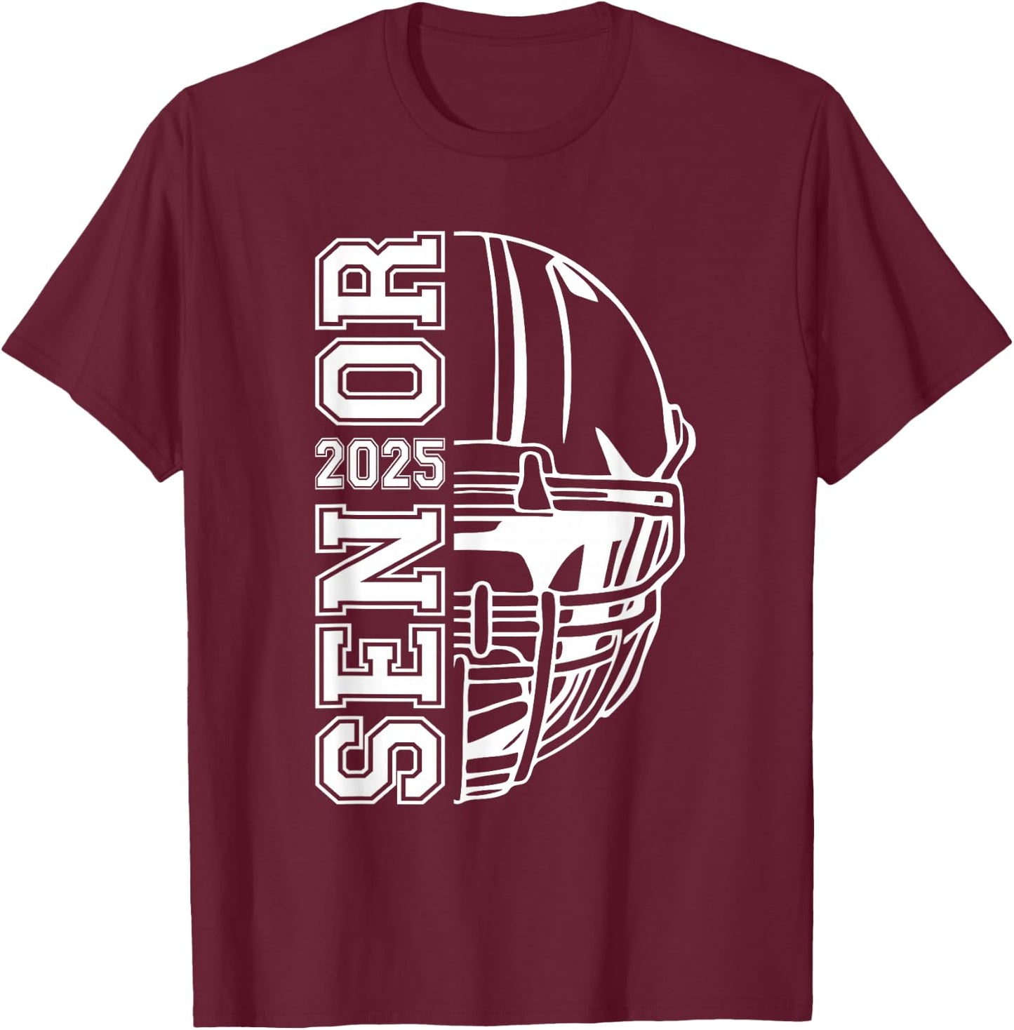 Graduate Senior Class of 2025 Graduation American Football T-Shirt - T-Shirt | Maroon