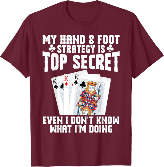 Hand&Foot Score Queen Card Game Set Player Hand and Foot T-Shirt - T-Shirt | Maroon