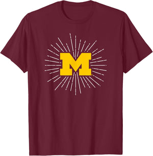 University of Michigan Wolverines U of M Burst T-Shirt - T-Shirt | Maroon