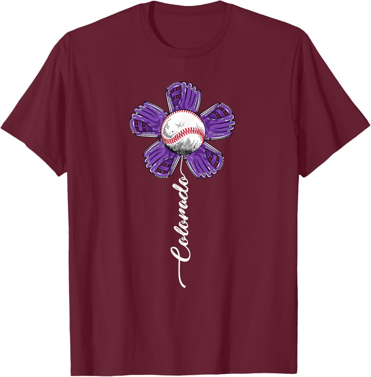 Vintage Flower Matching Outfit 2025 T-Shirt - T-Shirt | Maroon
