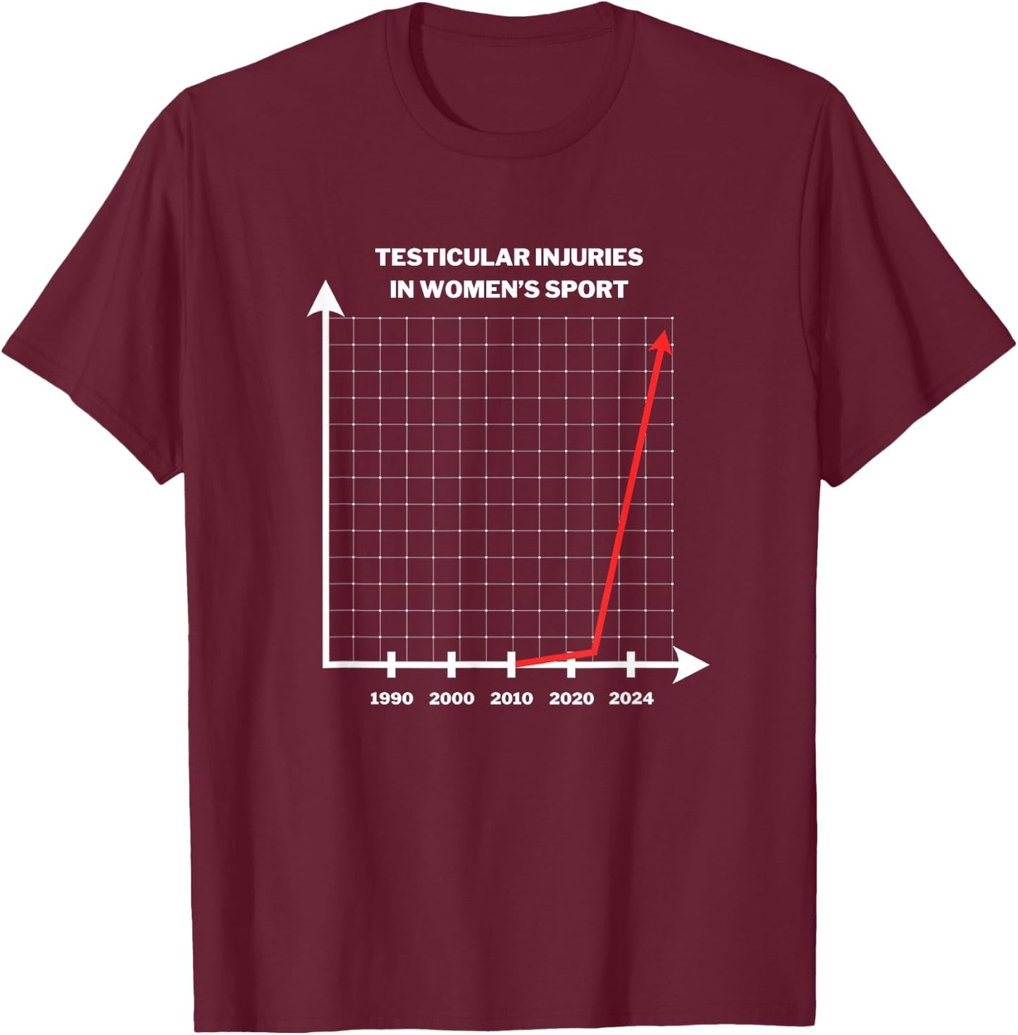 Testicular Injuries in Women's Sport Shirt Ironic Statement T-Shirt - T-Shirt | Maroon