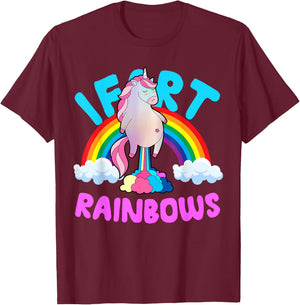 Kids Unicorn I Fart Rainbows Funny Cute Sarcastic Humor T-Shirt - T-Shirt | Maroon