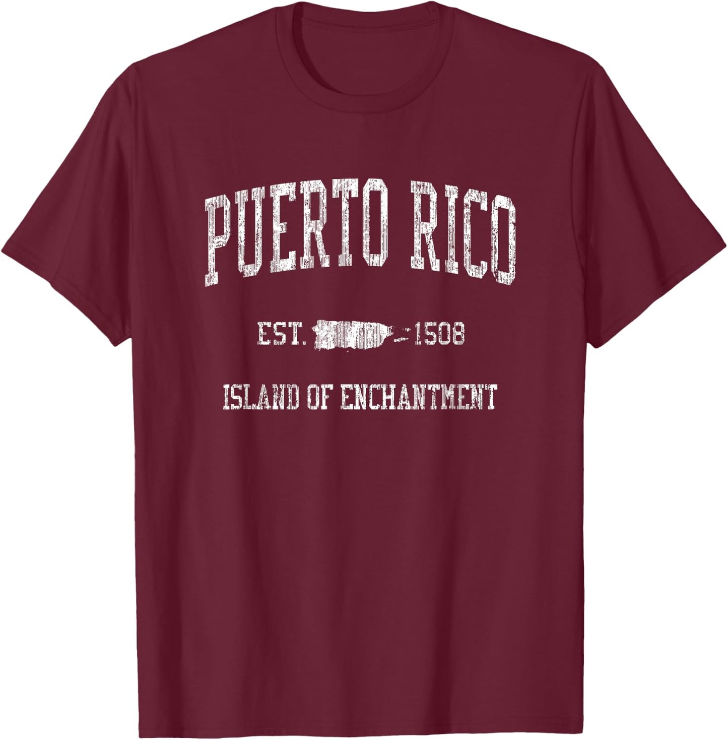Puerto Rico Vintage Sports Design Puerto Rican T-Shirt - T-Shirt | Maroon