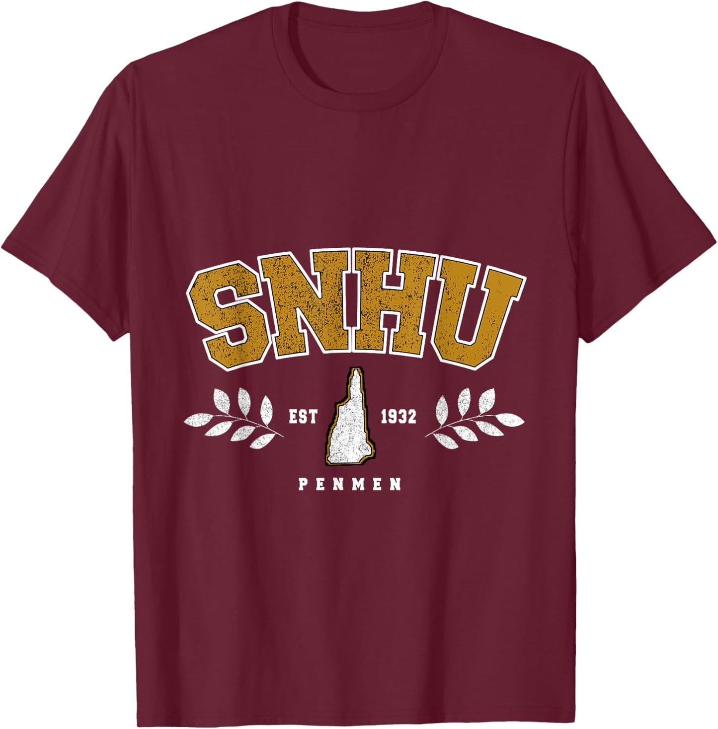 SNHU Arch Retro College University Athletic Sports T-Shirt - T-Shirt | Maroon