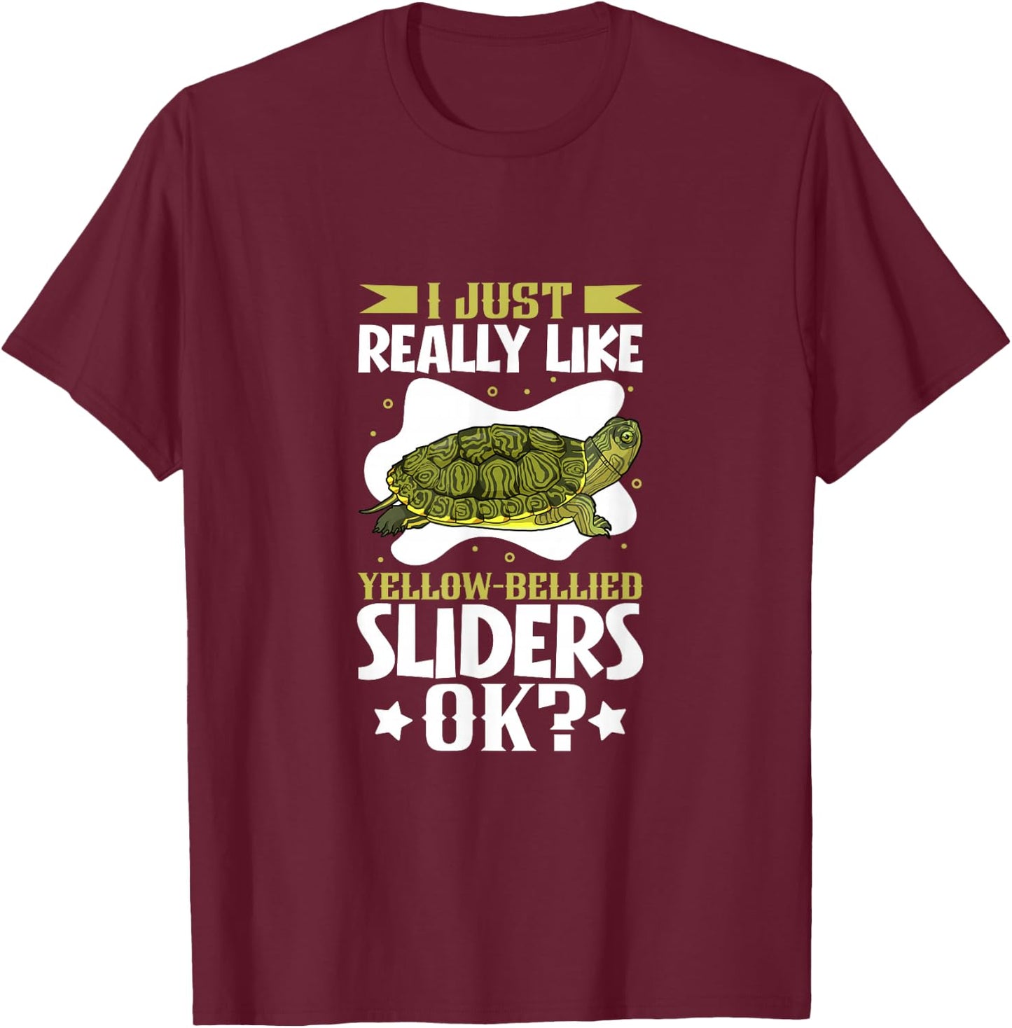 I Love My Yellow Cheek Turtle T-Shirt - T-Shirt | Maroon