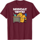 Garfield - Moody Monday, Boredom Humor Graphic T-Shirt - T-Shirt | Maroon