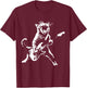 Rock Cat Playing Guitar - Funny Guitar Cat T-Shirt - T-Shirt | Maroon
