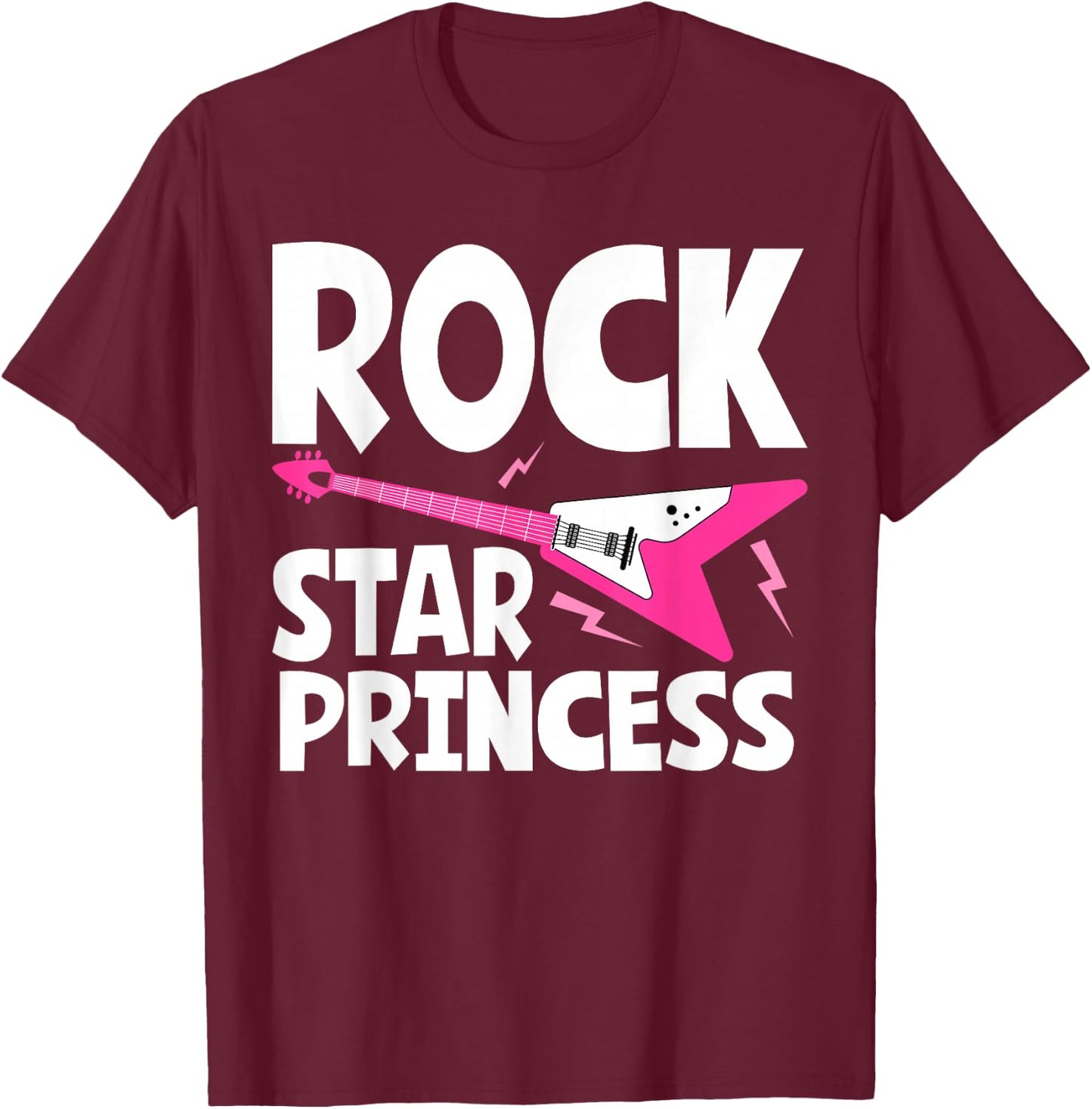 Rock Star Princess Guitar Music T-Shirt - T-Shirt | Maroon