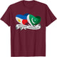 Half Filipino, Half Pakistani heart flag T-Shirt - T-Shirt | Maroon