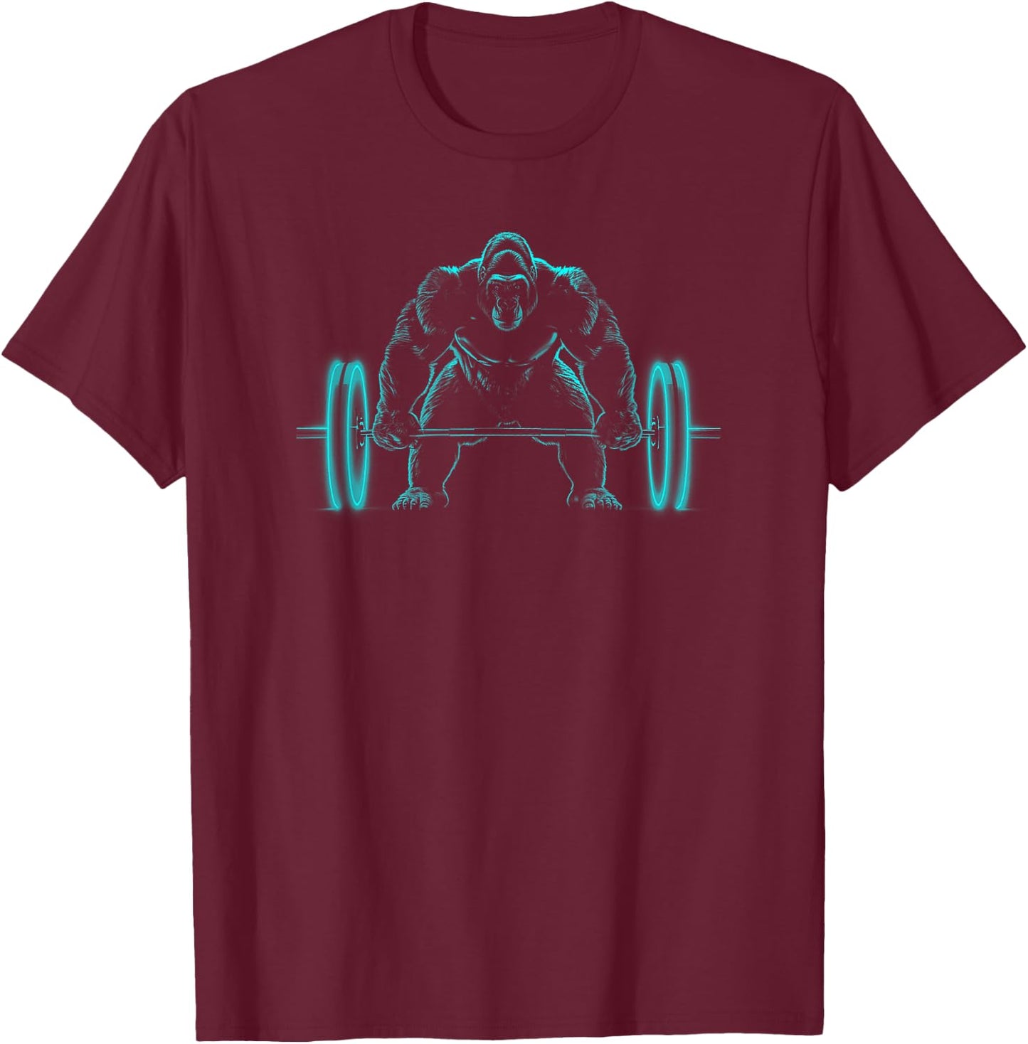 Gorilla Weight Lift Silverback Gorilla T-Shirt - T-Shirt | Maroon