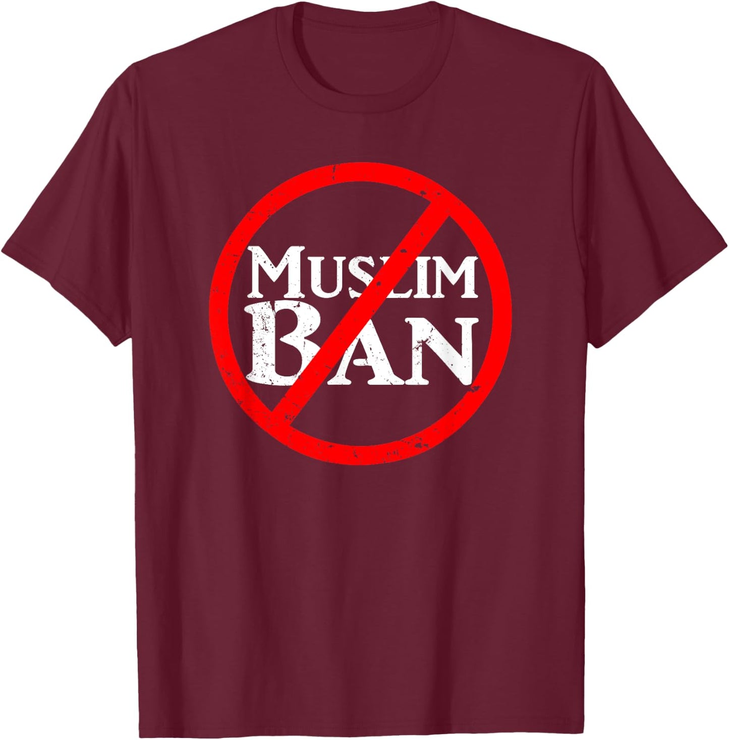 No Muslim Ban T-Shirt - T-Shirt | Maroon