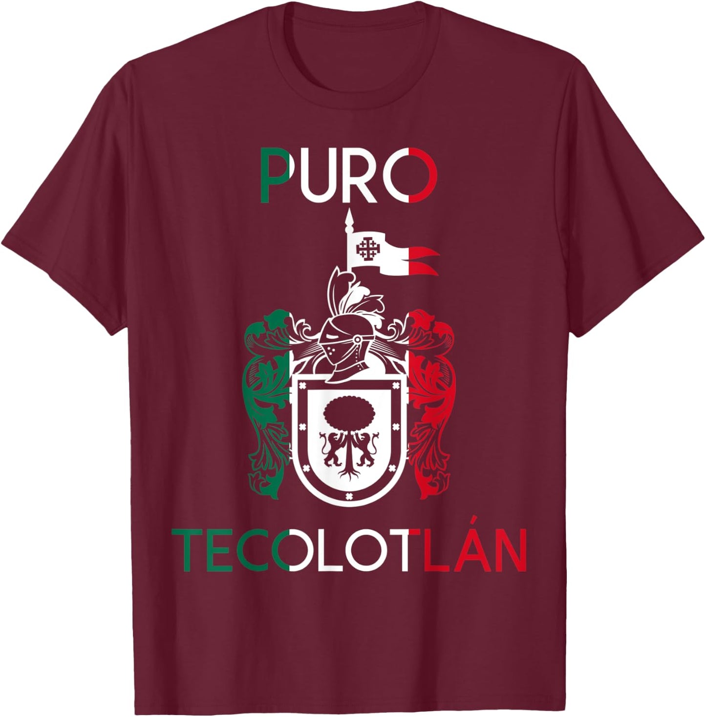 Tecolotlan Jalisco Estado De Mexico Escudo Eagle Aguila T-Shirt - T-Shirt | Maroon