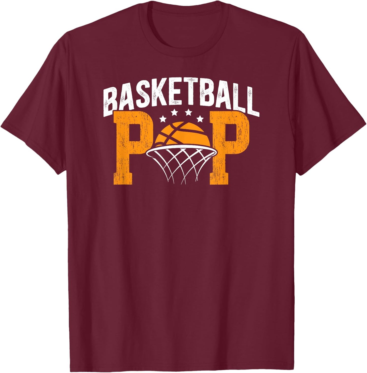 Basketball Pop Grandpa Pop Of A Basketball Player Pop T-Shirt - T-Shirt | Maroon