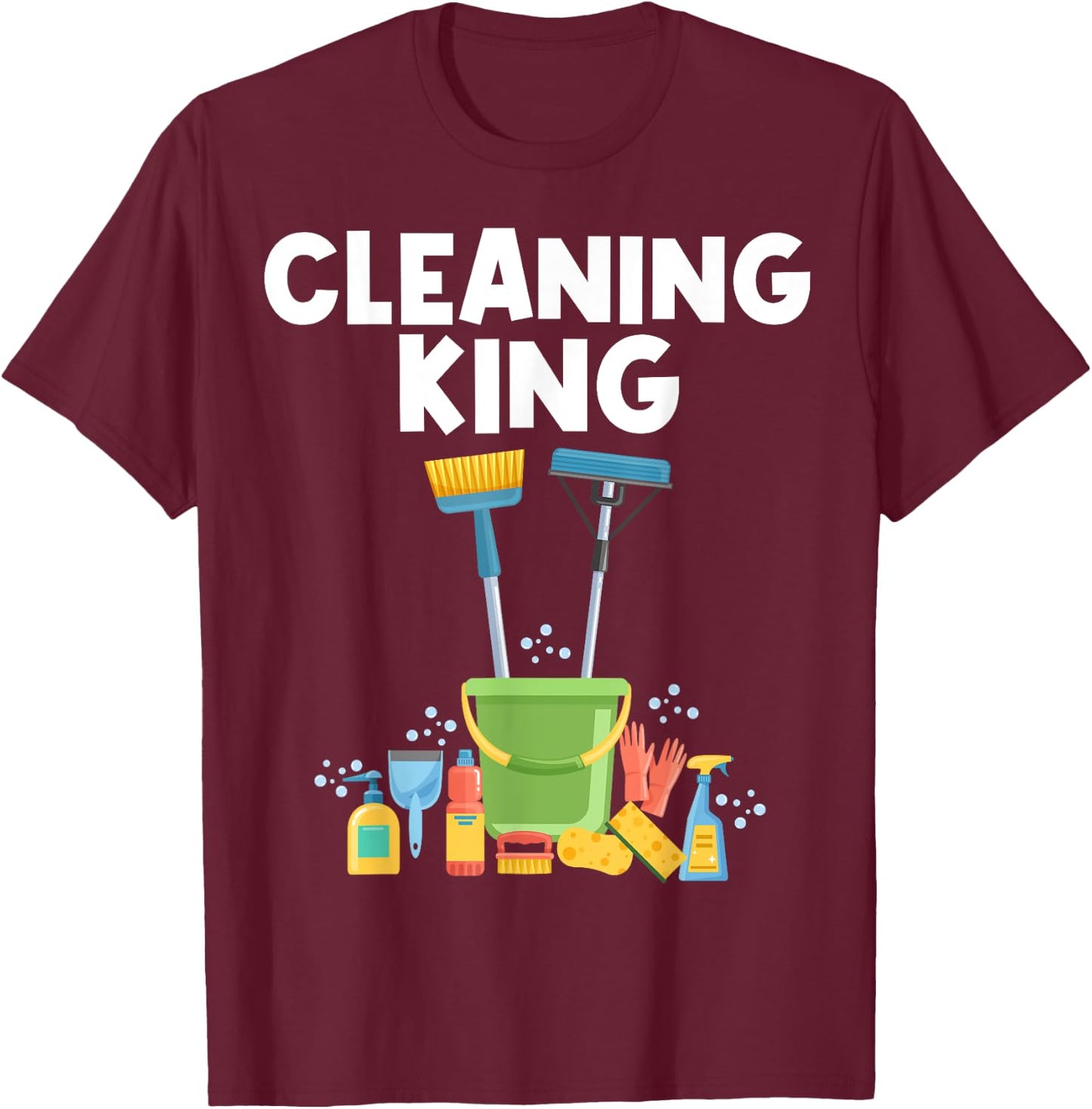 Cleaning Designs Uncle Housekeeping Cleaners Lovers T-Shirt - T-Shirt | Maroon