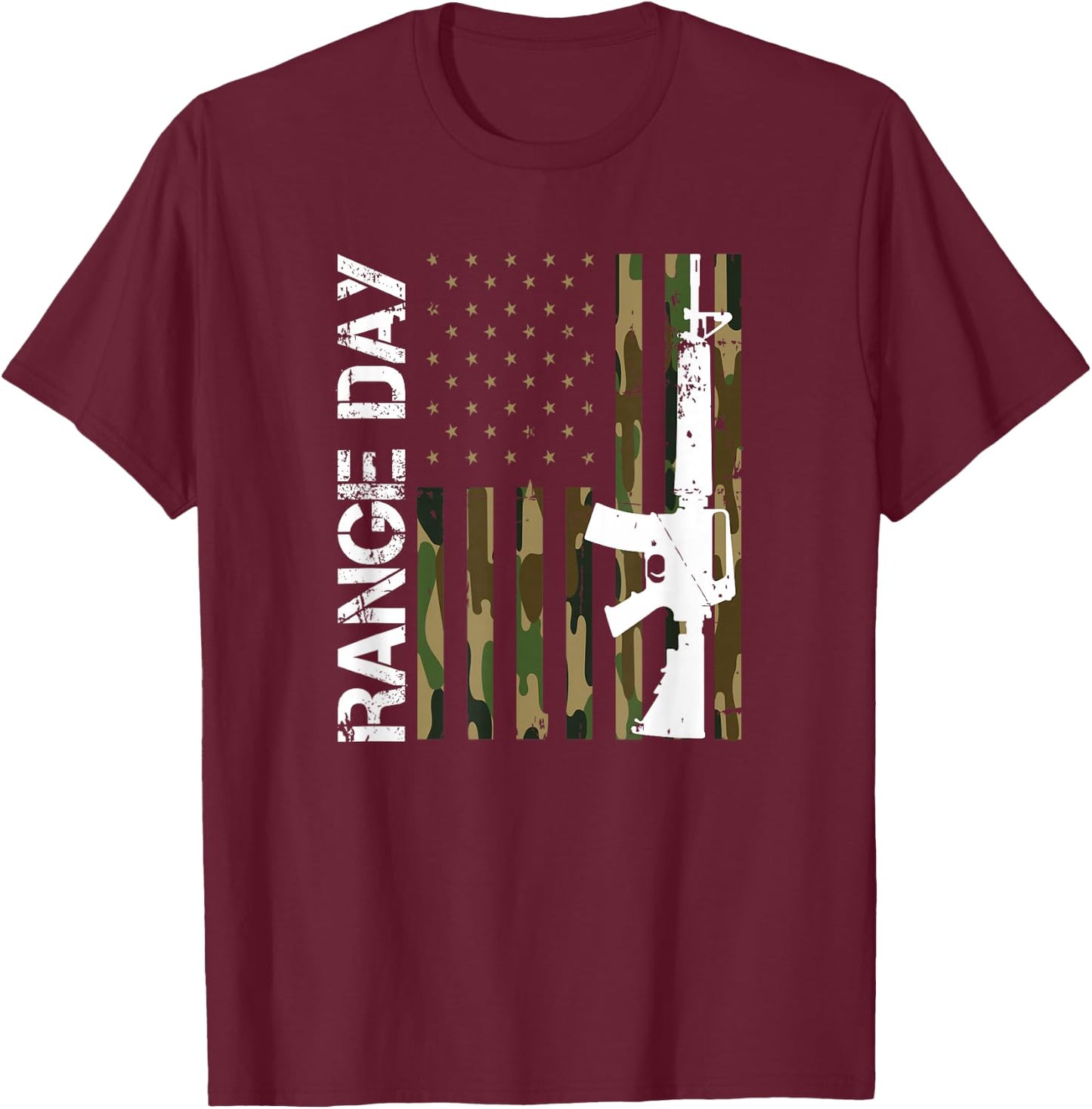 Range Day American Flag Patriotic Shooting Range T-Shirt - T-Shirt | Maroon