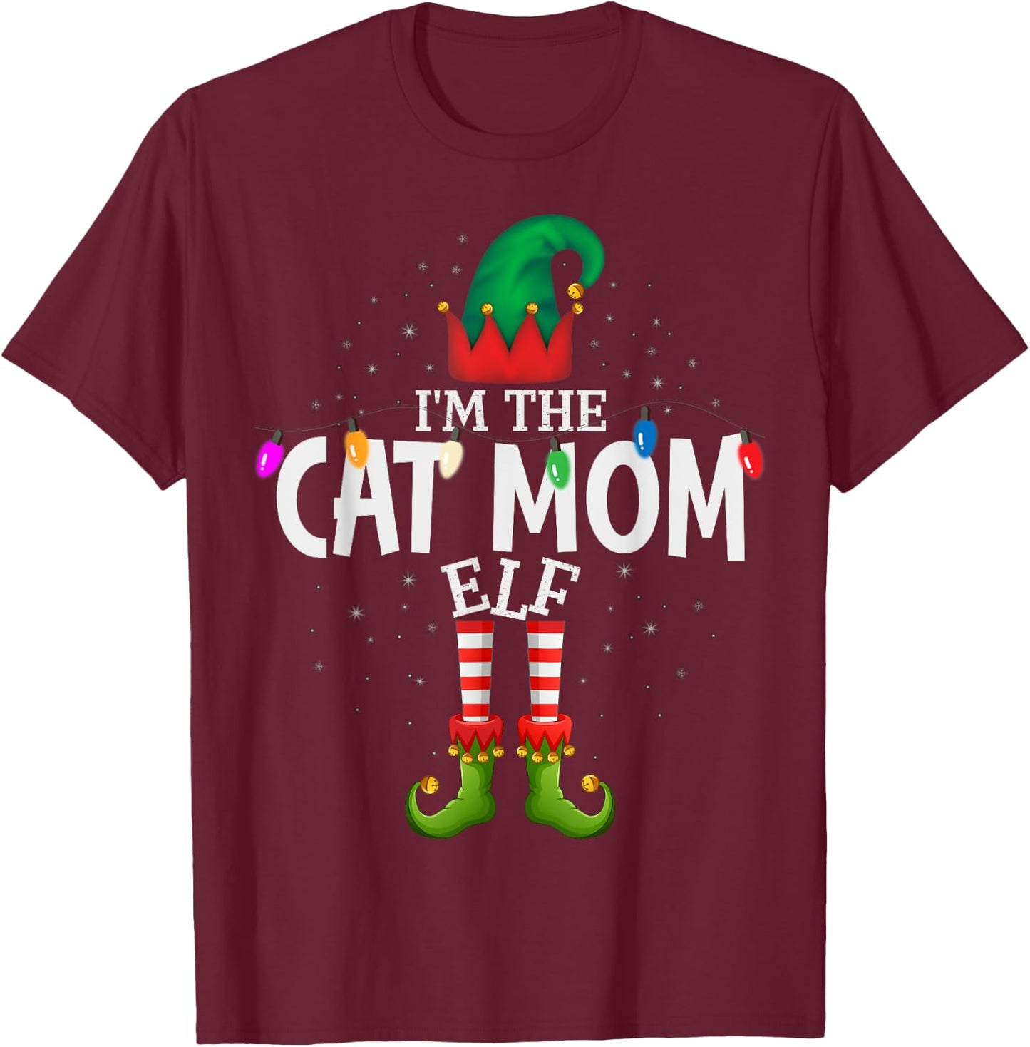 I'm The Cat Mom Matching Christmas Family T-Shirt - T-Shirt | Maroon