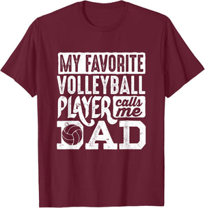 Volleyball Dad Shirt Men Volleyball Lover Volleyball Player T-Shirt - T-Shirt | Maroon