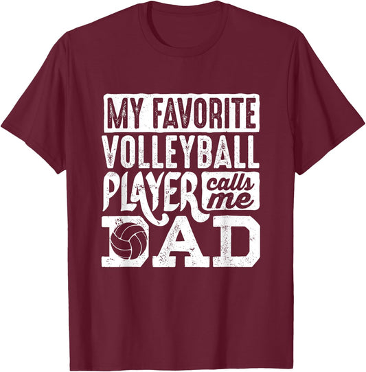 Volleyball Dad Shirt Men Volleyball Lover Volleyball Player T-Shirt - T-Shirt | Maroon