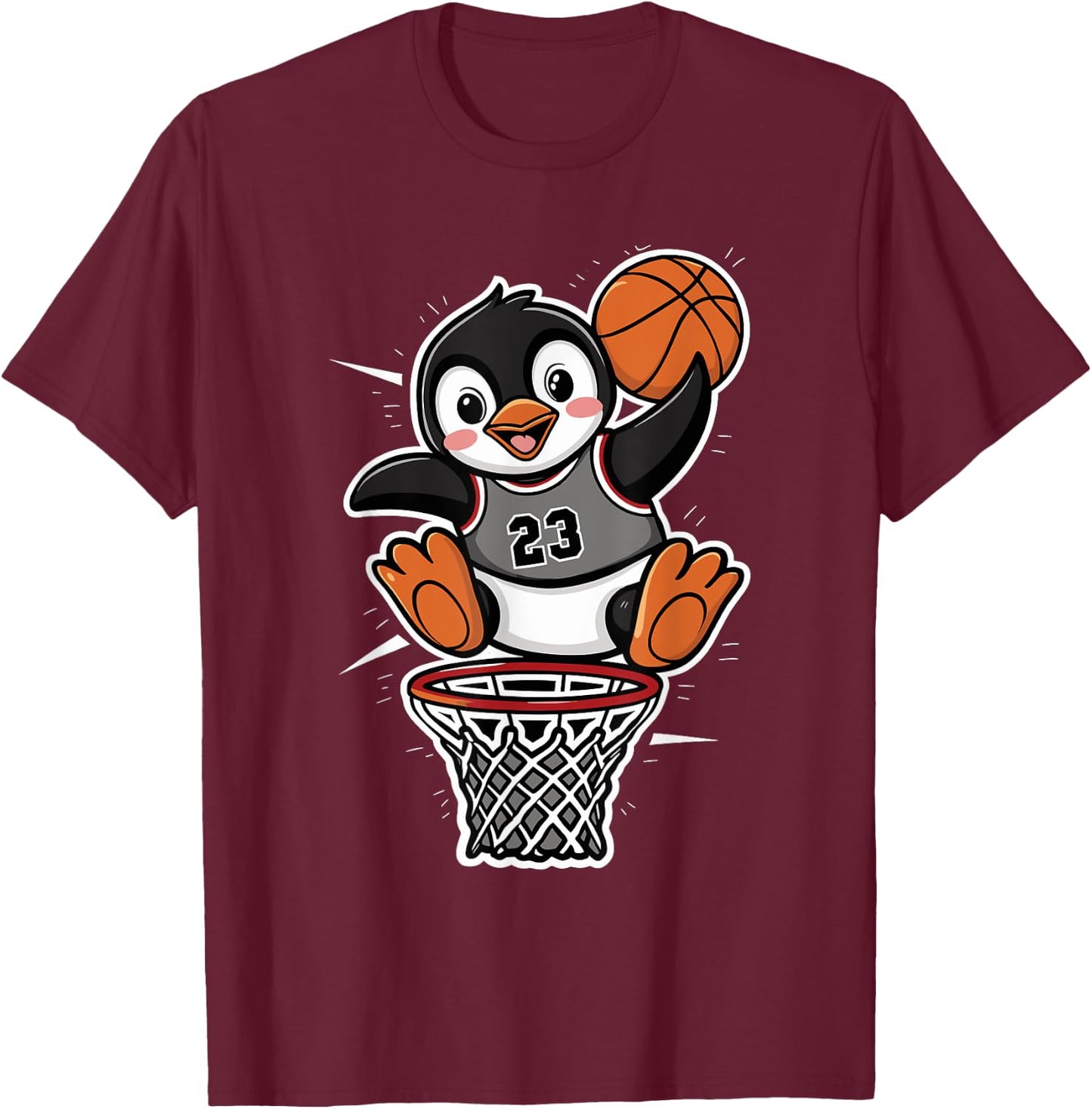 Penguin Basketball T-Shirt - T-Shirt | Maroon