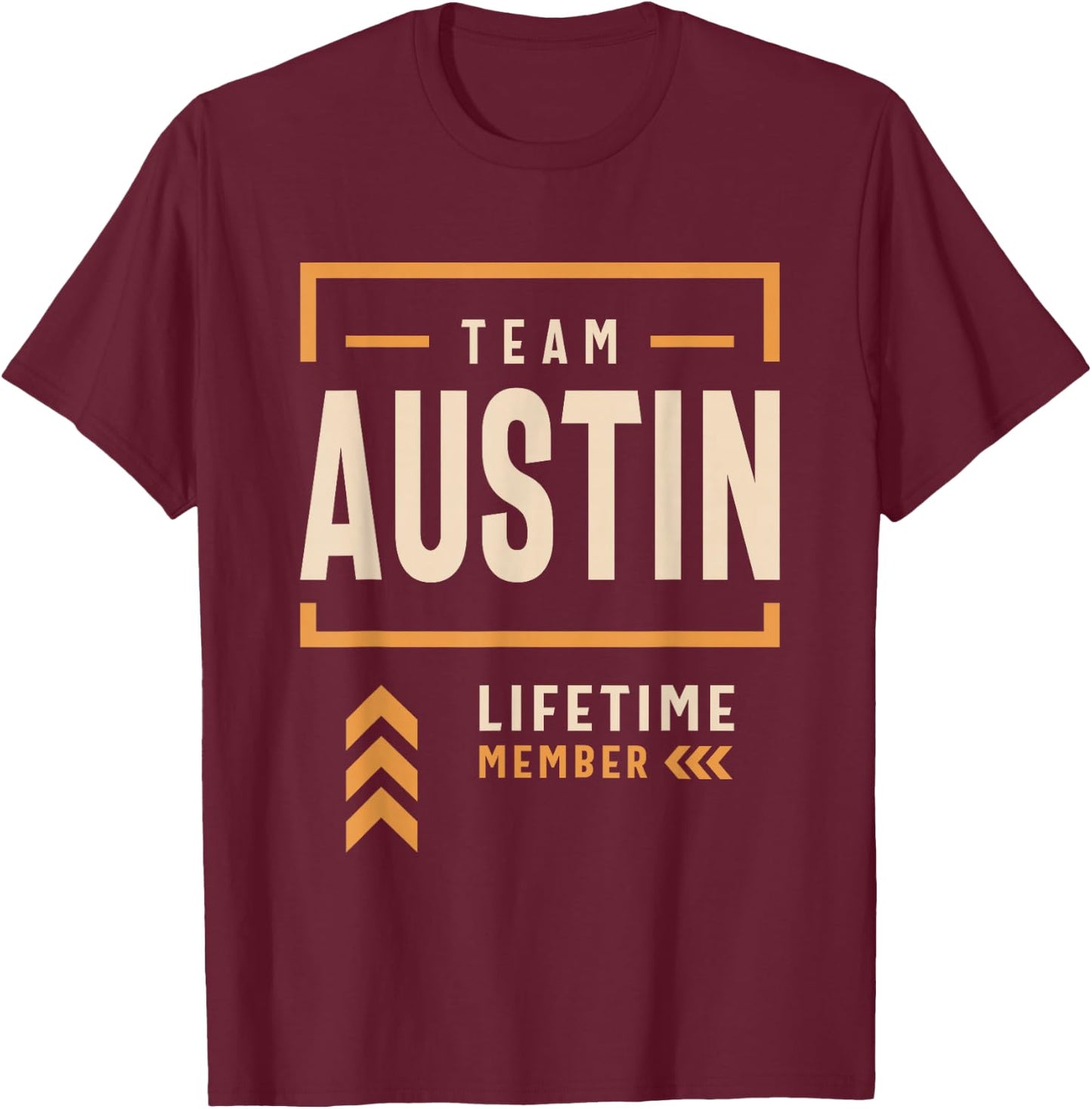Austin Personalized Name Apparel Cld Adult Austin Black Small Classic Fit Short Sleeve Cotton Blend Team Austin Lifetime Member Man Myth Legend T-Shirt - T-Shirt | Maroon