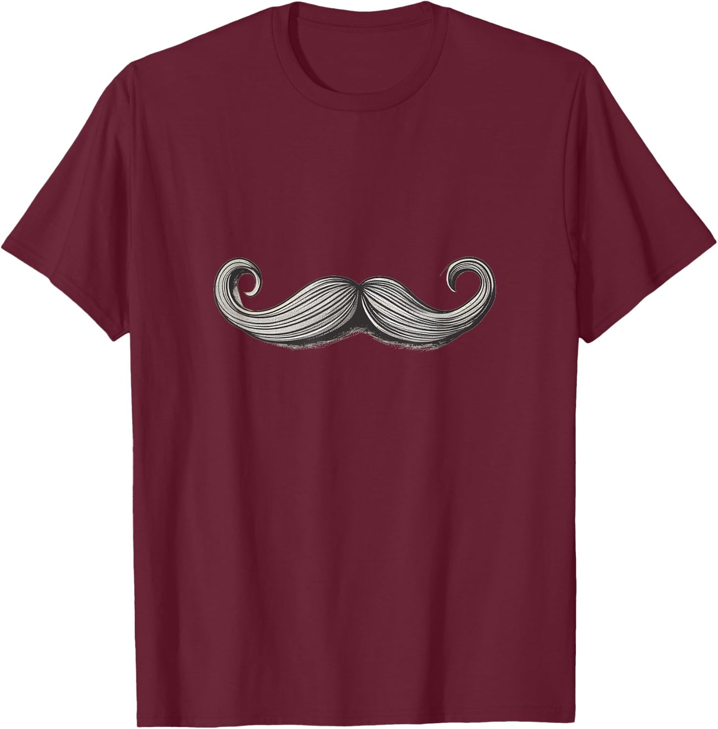 Funny Mustache Beard T-Shirt - T-Shirt | Maroon