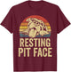 Resting Pit Face - Vintage Pitbull Lovers Gift Face T-Shirt - T-Shirt | Maroon