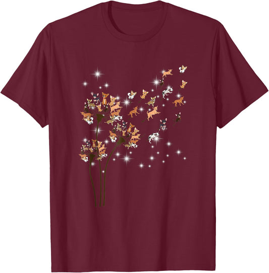 Chihuahua Flower Fly Dandelion Chihuahua Funny Dog Lover T-Shirt - T-Shirt | Maroon